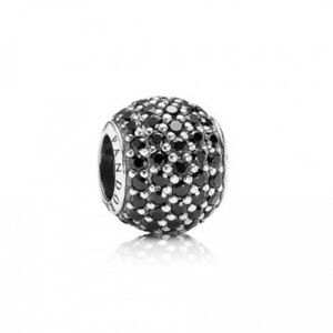 Retired Authentic Pandora Pavé Lights Black Crystal Charm, 925 🖤